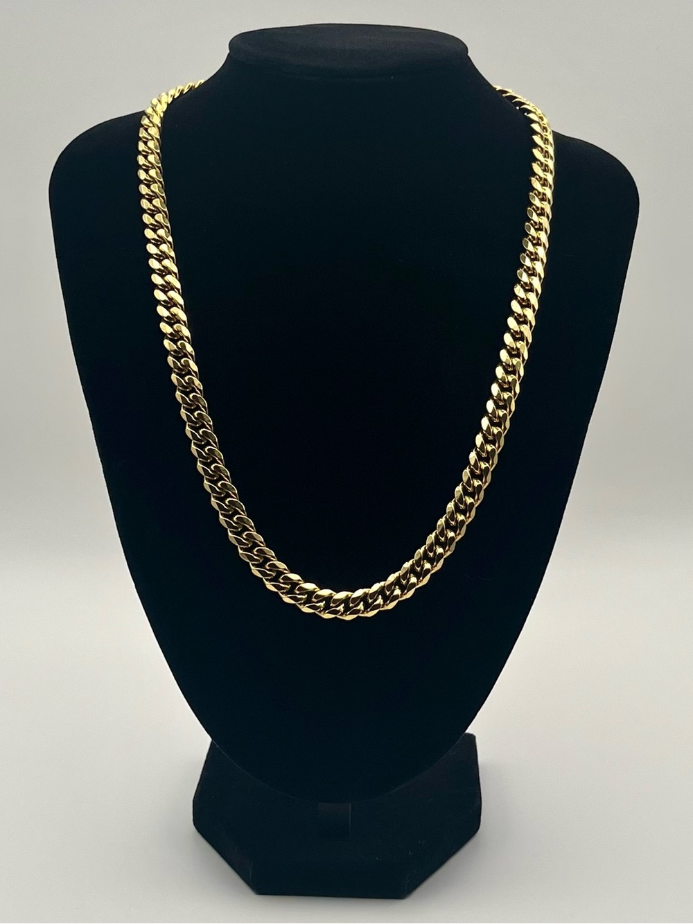 8MM Gold Cuban Link Chain Necklace 20” Stainless Steel 18K Gold Plated
